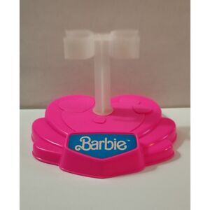 Vintage Barbie Pose Me Pretty Doll Stand Pink Mattel Leg Clip Display